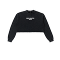 Snow Washed Raw Edge Cropped Sweatshirt